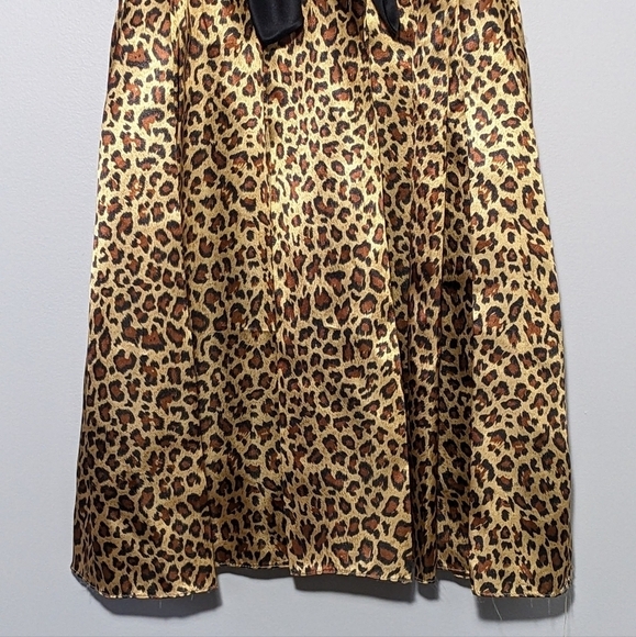 Jovani Silk Mini Dress Cocktail Cheetah Animal Print Black Y2K Vintage Size 6 - Picture 6 of 14